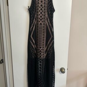 Mossimo Supply Co. Black and Brown Geometric Maxi Dress